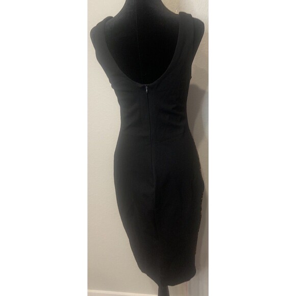 ASTR Leopard & Black Women's Size Medium V Neck Sheath BodyCon Dress Cheetah - Picture 5 of 5